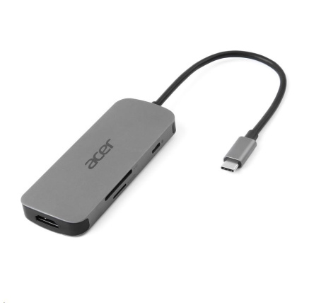 ACER Dokovací stanice 7in1 Type-C dongle, 1x HDMI, 3x USB-A 3.2 Gen1, 1x SD 3.0, 1x microSD, 1x USB-C, silver ACER Dokovací stanice 7in1 Type-C dongle, 1x HDMI, 3x USB-A 3.2 Gen1, 1x SD 3.0, 1x microSD, 1x USB-C, silver