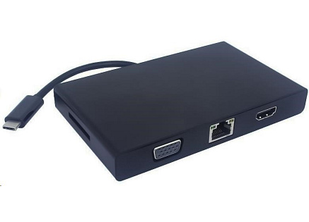 PREMIUMCORD Převodník USB3.1 na RJ45, HDMI, VGA, USB3.0, SD,audio ,PD charge