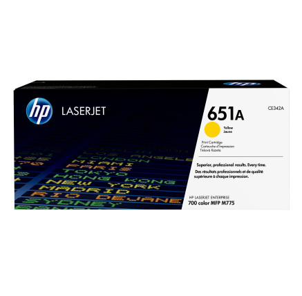 HP 651A Yellow LJ Toner Cart, CE342A (16,000 pages) HP 651A Yellow LJ Toner Cart, CE342A (16,000 pages)