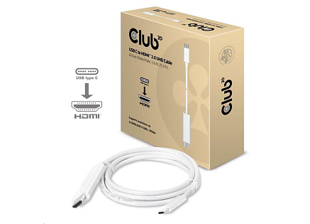 Club3D Kabel aktivní USB typ C na HDMI 2.0 4K60Hz UHD, 1,8m