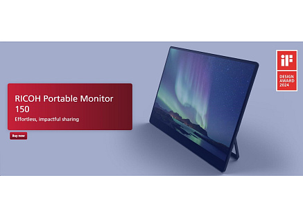 RICOH Portable LCD 150 15.6" 16:9 1920x1080 OLED 1ms 100,000:1 10-point Multi-Touch USB-C Powered, Ultra-Lightweight RICOH Portable LCD 150 15.6" 16:9 1920x1080 OLED 1ms 100,000:1 10-point Multi-Touch USB-C Powered, Ultra-Lightweight