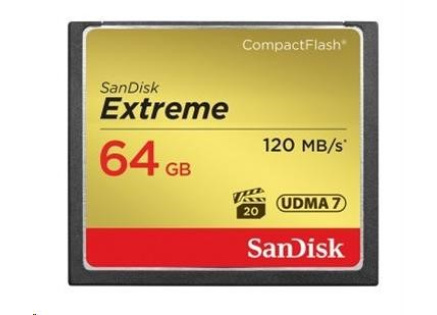 SanDisk Compact Flash 64GB Extreme (R:120/W:85 MB/s) UDMA7
