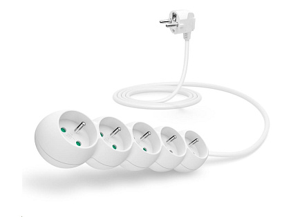 CONNECT IT prodlužovací kabel 230V, 5 zásuvek, 2 m, bez vypínače (bílý) CONNECT IT prodlužovací kabel 230V, 5 zásuvek, 2 m, bez vypínače (bílý)