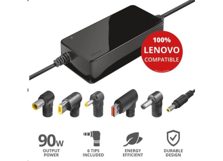 TRUST napájecí adaptér MAXO pro notebooky LENOVO 90W, vč. koncovek