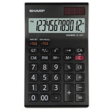 SHARP kalkulačka - EL-124TWH - černá