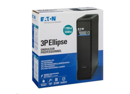 Eaton 3P Ellipse UPS USB FR, 1700 VA, 1040 W, Vstup: C14, Výstupy: (4) Typ E, (4) Pouze přepěťová ochrana Typ E, USB nab