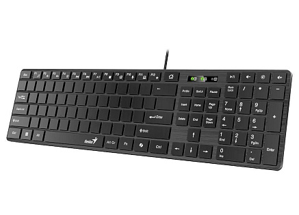 GENIUS Klávesnice Slimstar K500 Education, Bez písmen, Drátová USB, černá