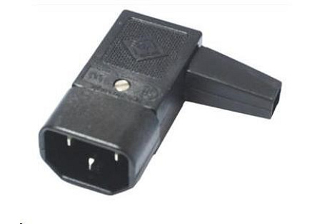 PREMIUMCORD Konektor napájecí 230V na kabel (samec, IEC C14), úhlový PREMIUMCORD Konektor napájecí 230V na kabel (samec, IEC C14), úhlový