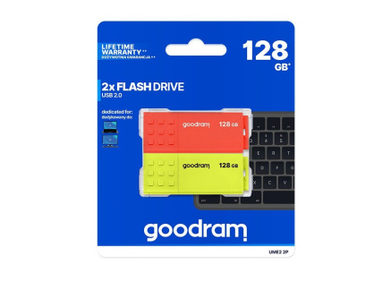 GOODRAM Flash Disk 2x128GB UME2, USB 2.0, červená, žlutá