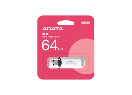 ADATA Flash Disk 64GB C906, USB 2.0, bílá