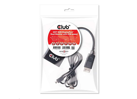 Club3D Video hub MST (Multi Stream Transport) DisplayPort na 2x DisplayPort, USB napájení Club3D Video hub MST (Multi Stream Transport) DisplayPort na 2x DisplayPort, USB napájení
