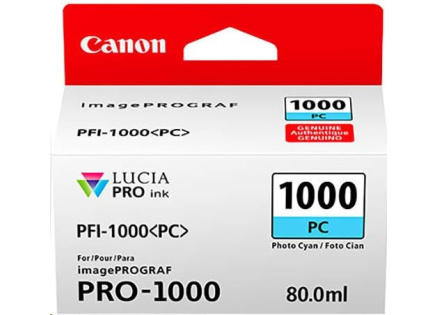 Canon CARTRIDGE PFI-1000PC photo azurová pro ImagePROGRAF PRO-1000 (600 str.) Canon CARTRIDGE PFI-1000PC photo azurová pro ImagePROGRAF PRO-1000 (600 str.)