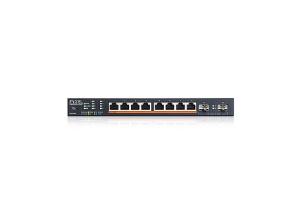 Zyxel XMG1915-10EP, 8-port 2.5GbE, 2 SFP+, 8 x PoE++ 130W Smart Switch, hybird mode, standalone or NebulaFlex Cloud