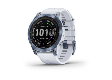 Garmin fenix 7 Sapphire Solar,Titan Blue/ White Silicone Band, EU Garmin fenix 7 Sapphire Solar,Titan Blue/ White Silicone Band, EU