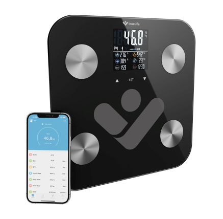 TrueLife FitShape S6 BT - Bioelektrická impedanční bluetooth váha - černá