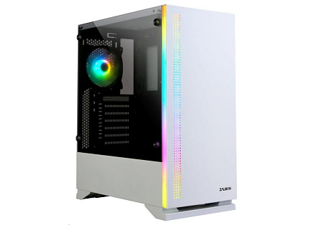 ZALMAN skříň S5 White,  ATX bez zdroje , RGB
