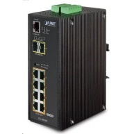 Planet IGS-10020PT PoE switch 8x 1000Base-T, 2x SFP, 802.3af 130W, IP30, -40 až 75°C, SNMP, IGMPv3, IPv6