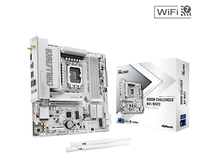 ASRock MB Sc LGA1851 B860M Challenger WiFi WHITE, Intel B860, 4xDDR5,1xHDMI, WiFi, mATX