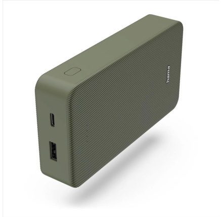 Hama Colour 20, powerbanka 20000 mAh, 3 A, výstup: USB-C, USB-A, zelená Hama Colour 20, powerbanka 20000 mAh, 3 A, výstup: USB-C, USB-A, zelená