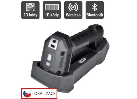 Virtuos CCD 2D průmyslová bezdrátová čtečka HW-857, USB, tmavě šedá