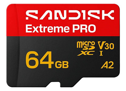 SanDisk micro SDXC Extreme PRO 64GB UHS-I U3 (200R/90W MB/s, UHS-I U3 V30) + adaptér SanDisk micro SDXC Extreme PRO 64GB UHS-I U3 (200R/90W MB/s, UHS-I U3 V30) + adaptér