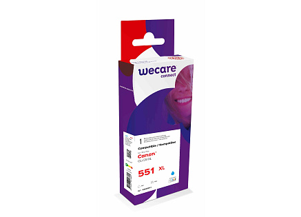 WECARE ARMOR cartridge pro Canon Pixma MG5450, IP7250 (CLi551XLC), modrá/cyan, 13ml, 800str WECARE ARMOR cartridge pro Canon Pixma MG5450, IP7250 (CLi551XLC), modrá/cyan, 13ml, 800str