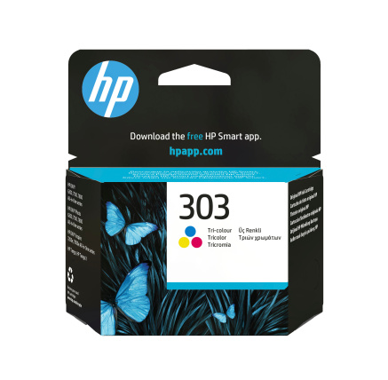 HP 303 Tri-color Original Ink Cartridge (165 pages), T6N01AE