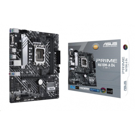 ASUS MB Sc LGA1700 PRIME H610M-A DDR4-CSM, Intel H610, 2xDDR4, 1xDP, 1xHDMI, 1xVGA, mATX ASUS MB Sc LGA1700 PRIME H610M-A DDR4-CSM, Intel H610, 2xDDR4, 1xDP, 1xHDMI, 1xVGA, mATX