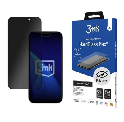3mk tvrzené sklo HardGlass Max Privacy Black pro Apple iPhone 16 Pro 3mk tvrzené sklo HardGlass Max Privacy Black pro Apple iPhone 16 Pro