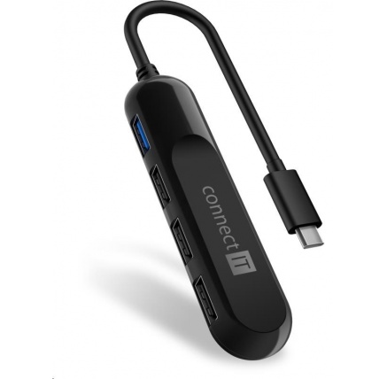 CONNECT IT USB-C hub USB 3.0, externí, černý