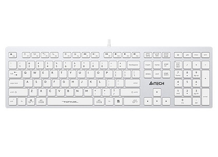 A4tech Klávesnice FX50, kancelářská klávesnice, membránová, bezdrátová, CZ/SK, Bílá