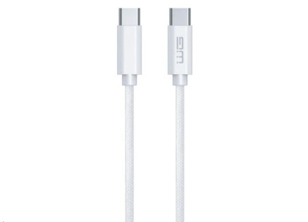 WG - Datový kabel Type-C na Type-C, 3 metry, 3A, 60W, bílá