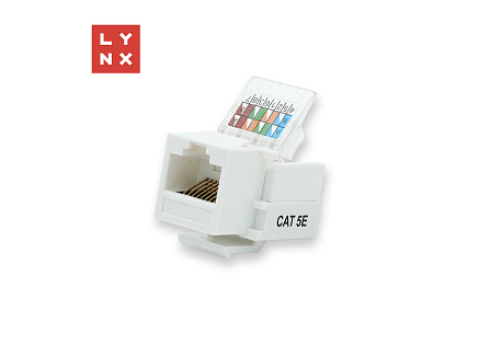 LYNX keystone UTP Cat5e, samozařevácí, 90 stp., bílý LYNX keystone UTP Cat5e, samozařevácí, 90 stp., bílý