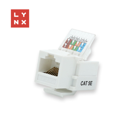 LYNX keystone UTP Cat5e, samozařevácí, 90 stp., bílý LYNX keystone UTP Cat5e, samozařevácí, 90 stp., bílý