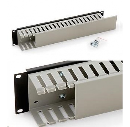 TRITON 19" vyvazovací panel 2U jednostranná plastová lišta, šedá