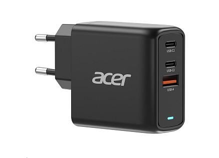 ACER Adapter 67W PD GaN charger,USB-C,USB-A,EU plug,Black