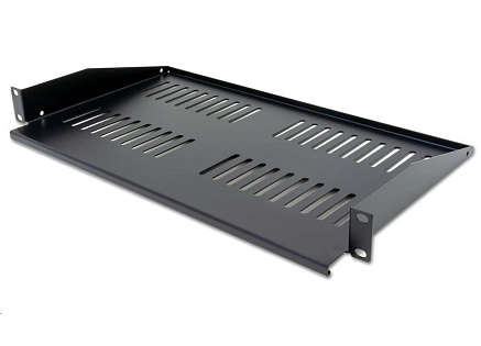XtendLan 19" předsunutá police s perforací 1U/280mm, nosnost 25kg, černá