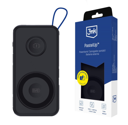 3mk PastelUp Powerbank 10,000mAh 22.5W USB 1A1C - Black 3mk PastelUp Powerbank 10,000mAh 22.5W USB 1A1C - Black