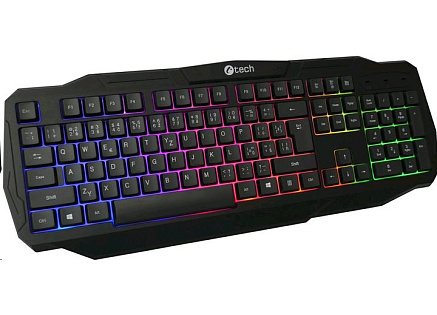 C-TECH klávesnice Arcus (GKB-15), casual gaming, CZ/SK, duhové podsvícení, USB