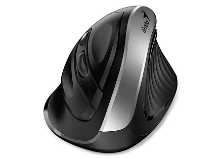 GENIUS Vertikální myš Ergo 8250S Silver Grey/ 1600 dpi/ bezdrátová/ 6tlačítek/ tichá/ černostříbrná