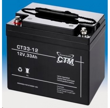 Baterie - CTM CT 12-33 (12V/33Ah - M6), životnost 5let