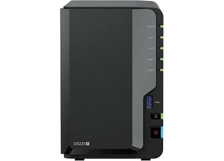 Synology DS225+ DiskStation (4C/CeleronJ4125/2,0-2,7GHz/2GBRAM/2xSATA/2xUSB3.2Gen1/1x2,5GbE/1xGbE)