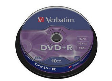 VERBATIM DVD+R(10-Pack)Spindle/General Retail/16x/4.7GB