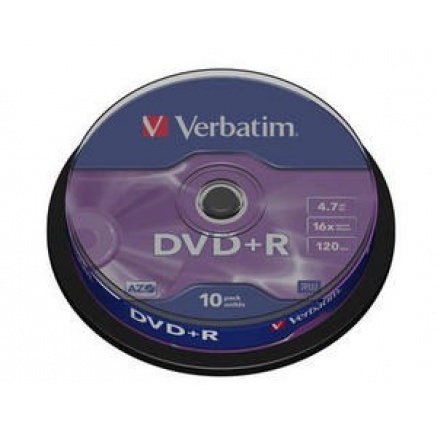 VERBATIM DVD+R(10-Pack)Spindle/General Retail/16x/4.7GB