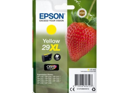 EPSON ink bar Singlepack "Jahoda" Yellow 29XL Claria Home Ink EPSON ink bar Singlepack "Jahoda" Yellow 29XL Claria Home Ink