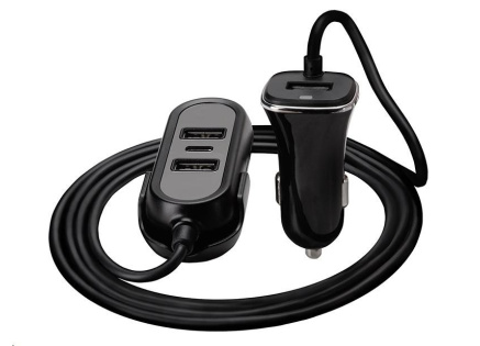 TRACER nabíječka do auta 12-24V Multicharge 3xUSB 7,2A + PD 18W