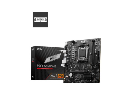 MSI MB Sc AM5 PRO A620M-B, AMD A620, 2xDDR5, 1xHDMI, 1xVGA, mATX