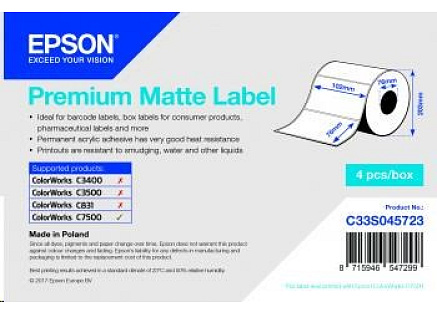 Epson label roll, normal paper, 102x76mm