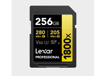 Lexar SDXC Pro 1800x U3 UHS-II R280/W210 (V60) 256GB