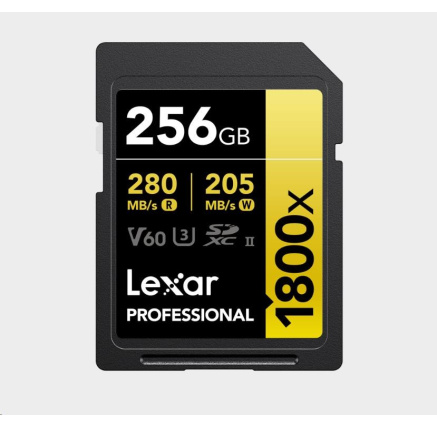 Lexar SDXC Pro 1800x U3 UHS-II R280/W210 (V60) 256GB